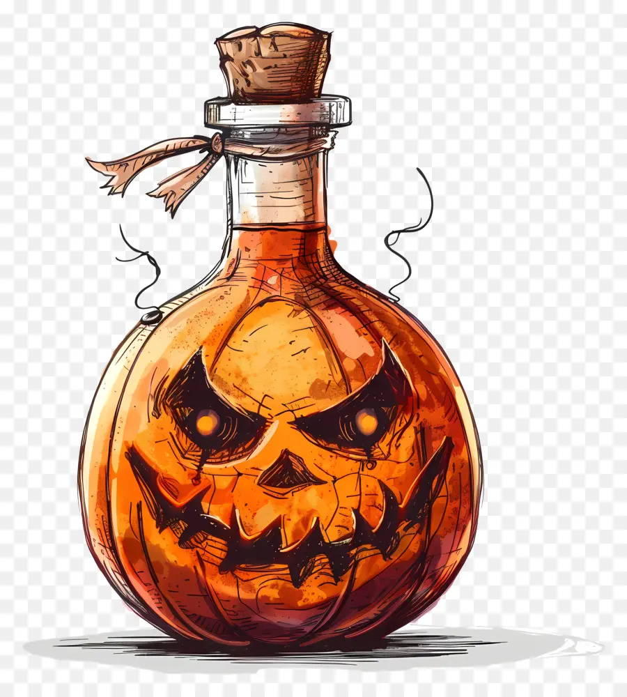 Potion，Bouteille En Forme De Citrouille PNG