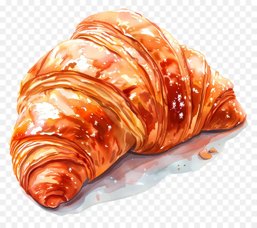 Croissant，Peinture à L'aquarelle PNG