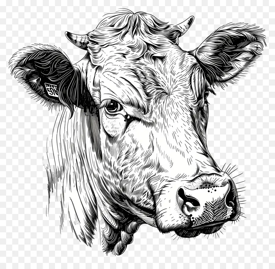 Vache，Noir Et Blanc PNG