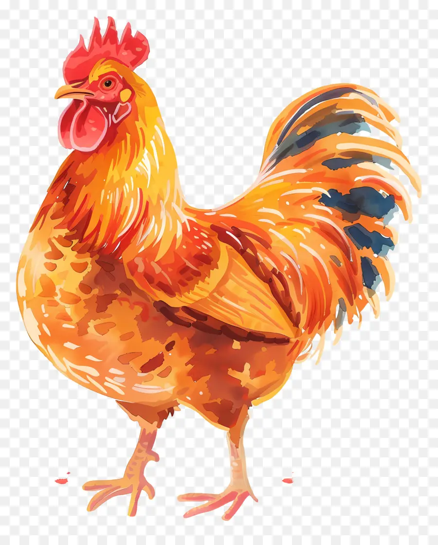 Poulet，Peinture à L'aquarelle PNG