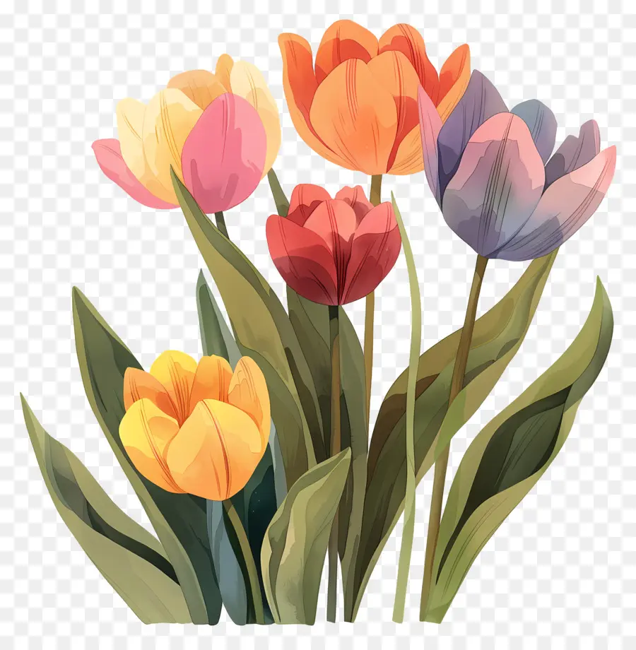 Les Tulipes，Fleurs PNG