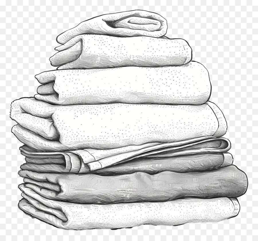 Pile De Serviettes，Serviettes Blanches PNG