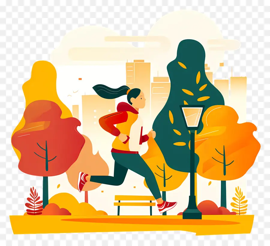 Jogger Dans Le Parc，Femme Running PNG