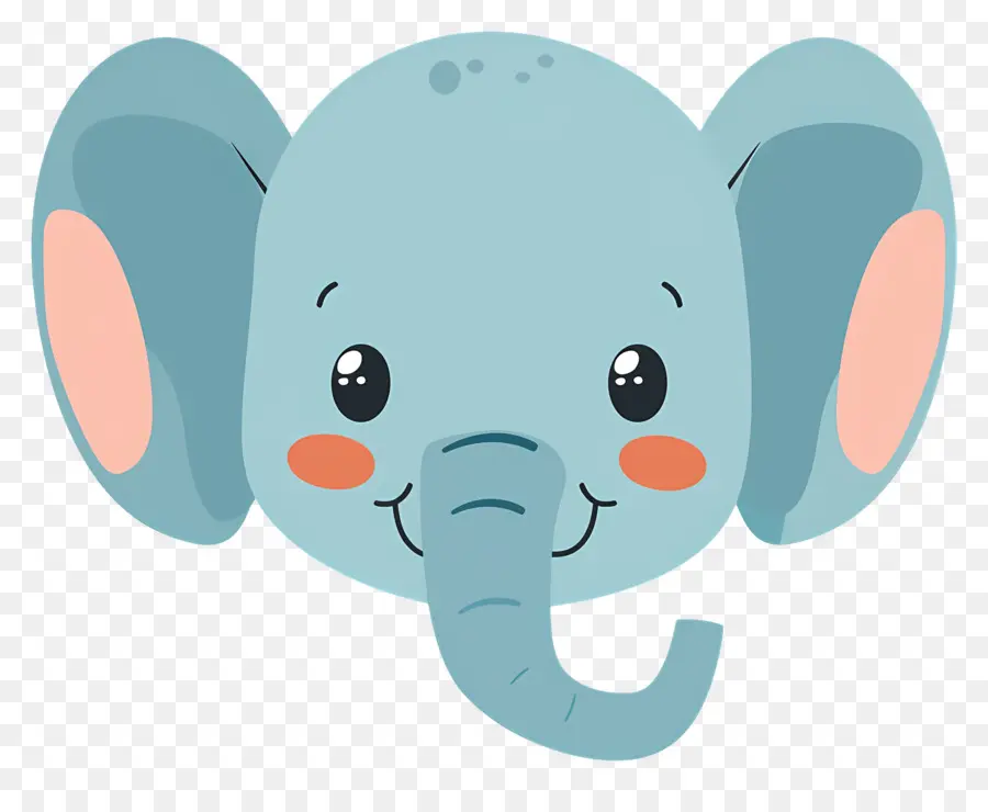 Visage D'éléphant Mignon，éléphant De Dessin Animé PNG