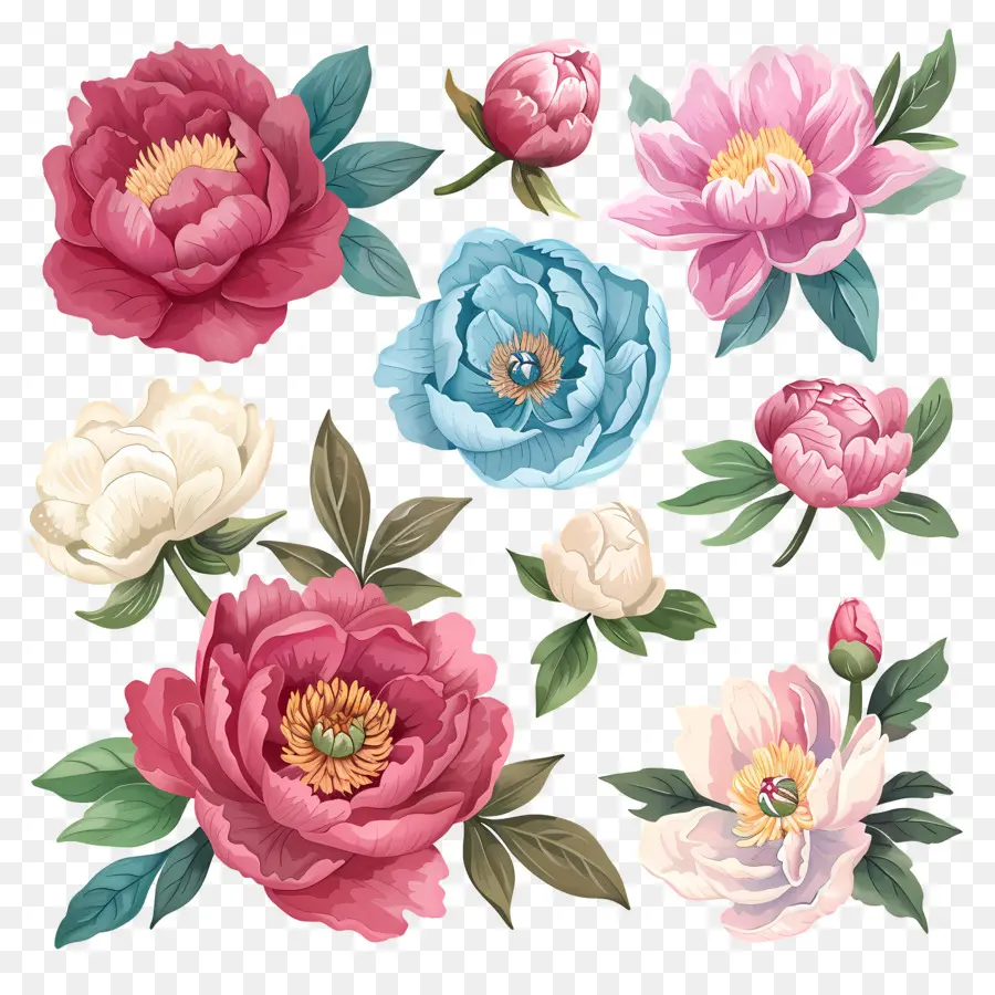 Fleurs De Pivoine，Pivoine Bouquet PNG