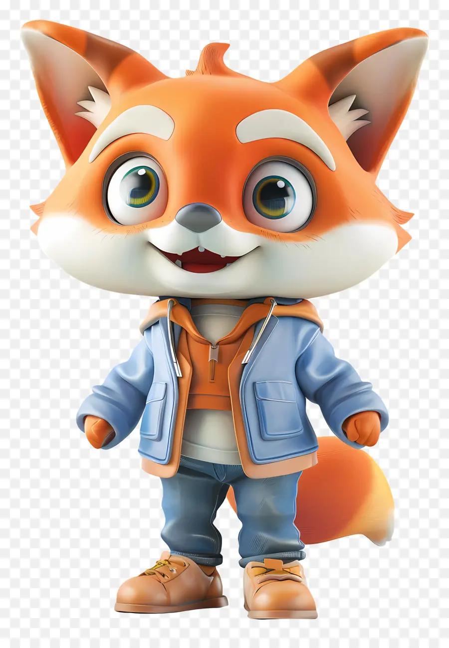 3d Petit Renard，Dessin Animé De La Fox PNG