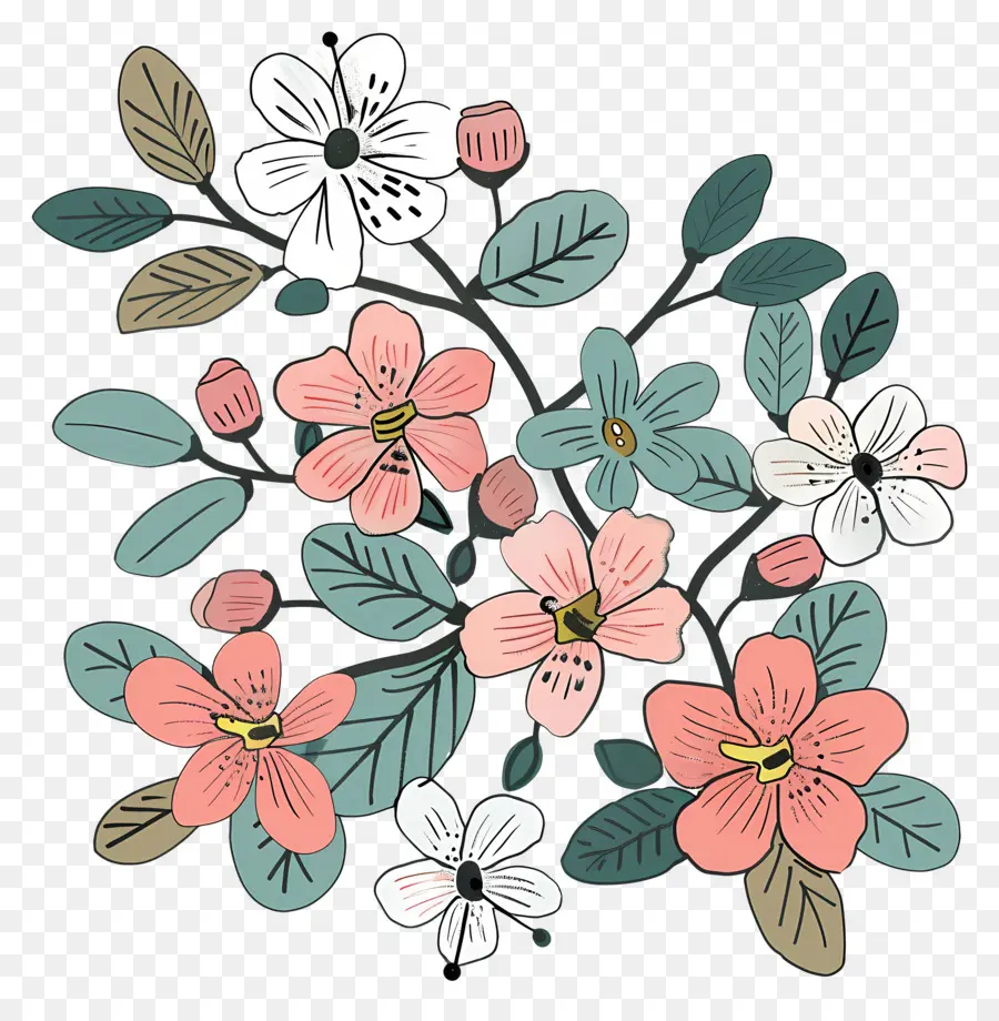 Blossoms Du Printemps，Fleurs Roses PNG