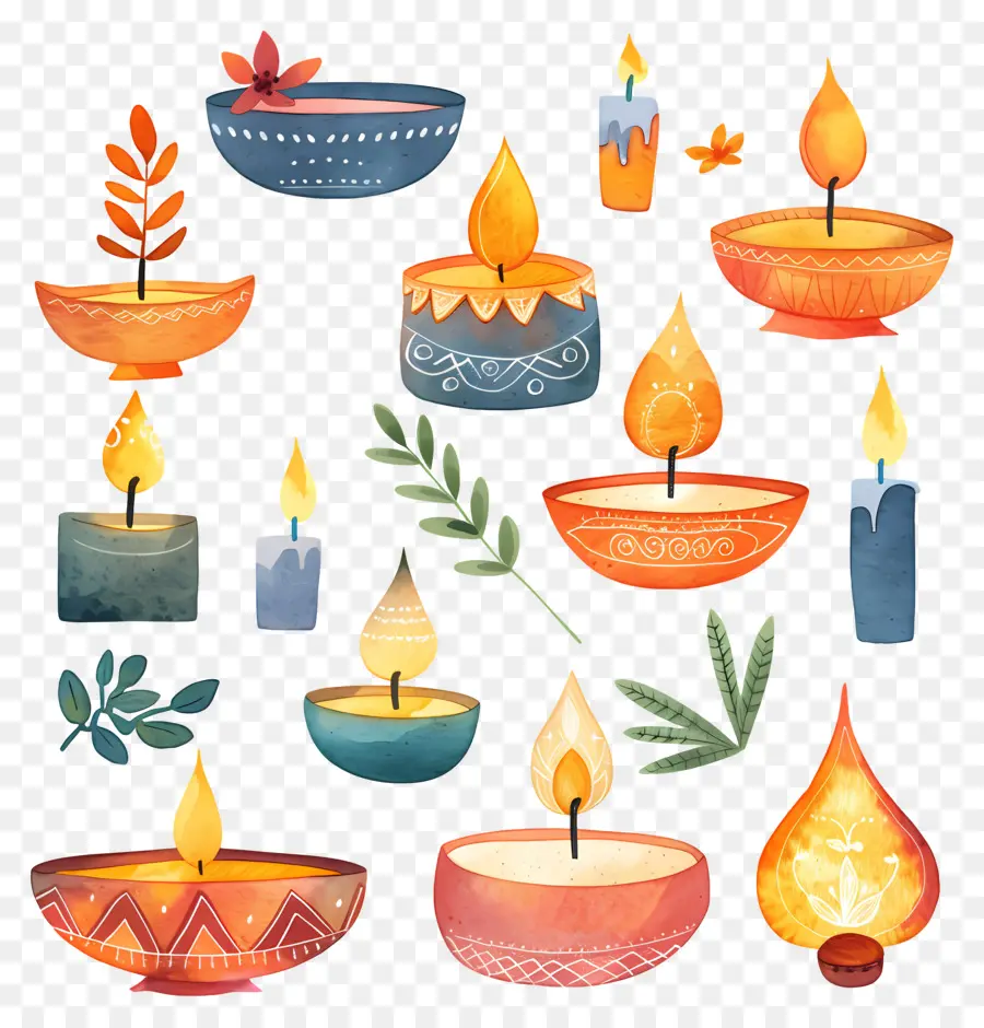 Diwali，Peintures D'aquarelle PNG