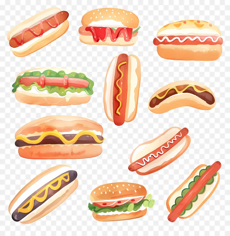 Les Hot Dogs，Saucisses PNG