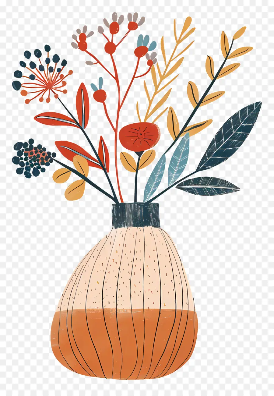 Vase Décoratif，Bouquet De Fleurs PNG