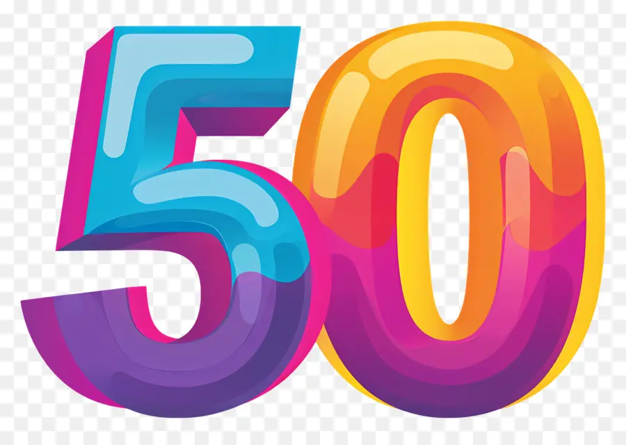 Numéro 50，Forme Géométrique PNG