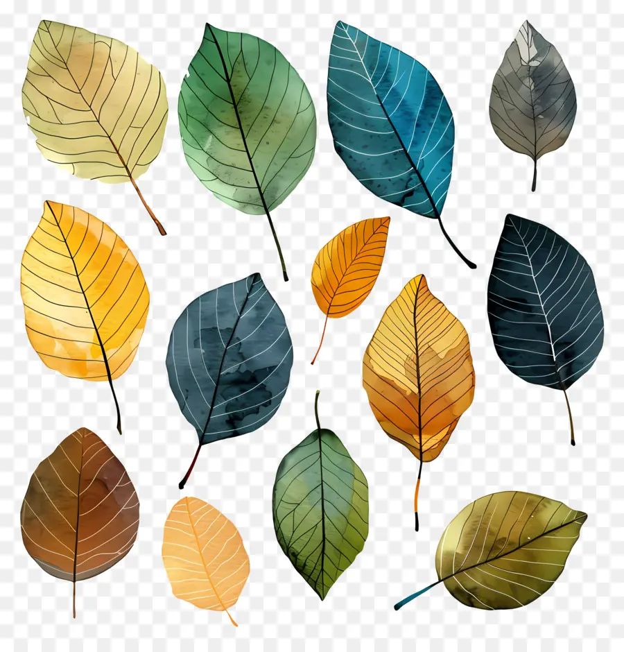 Les Feuilles Mortes，Feuilles Colorées PNG