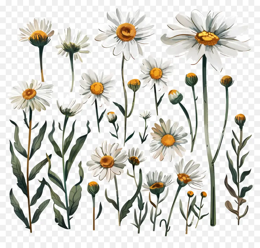 Fleur De Marguerite，Aquarelle PNG