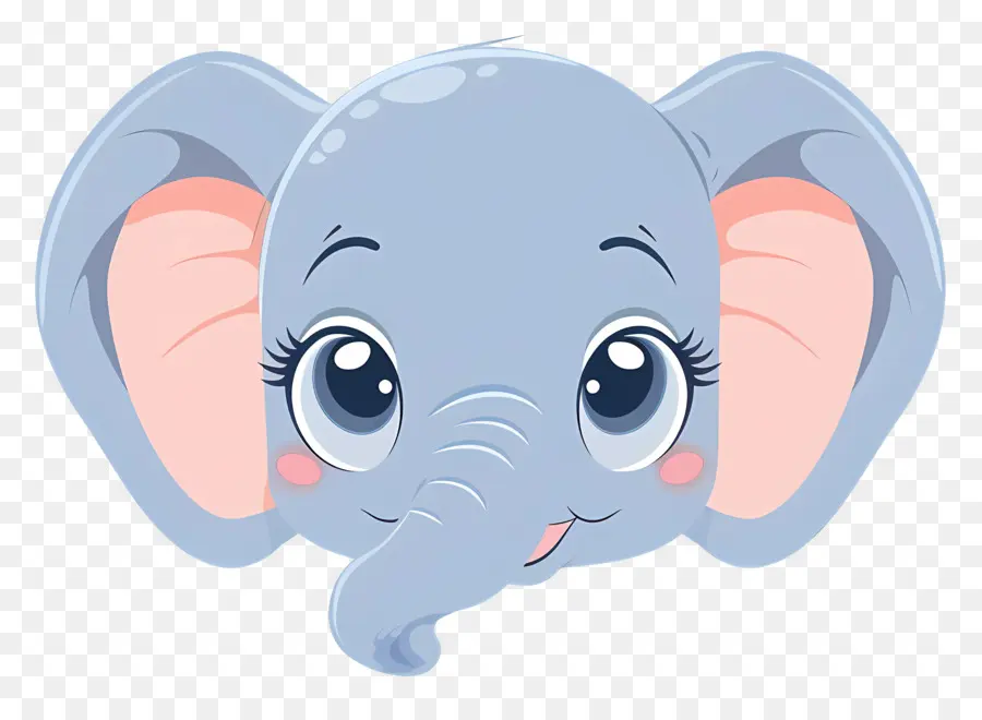 Visage D'éléphant Mignon，Bébé éléphant PNG