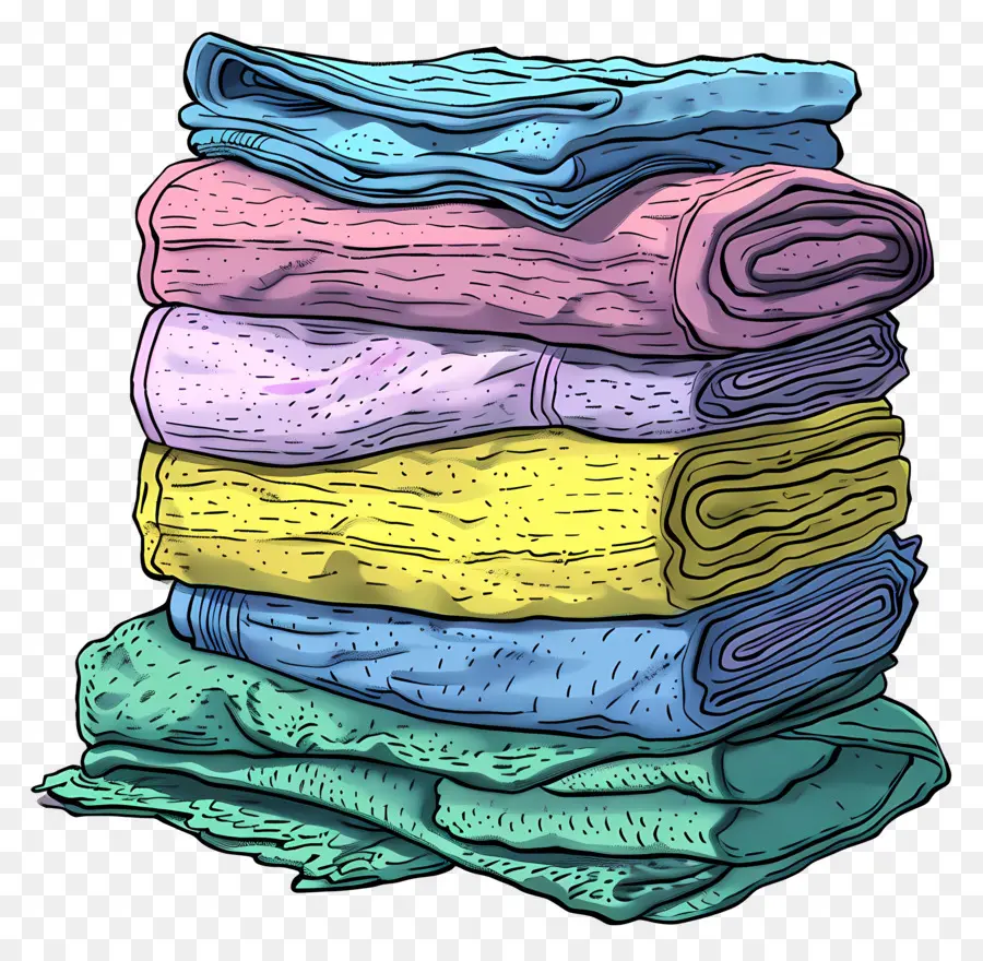 Pile De Serviettes，Vêtements Empilés PNG