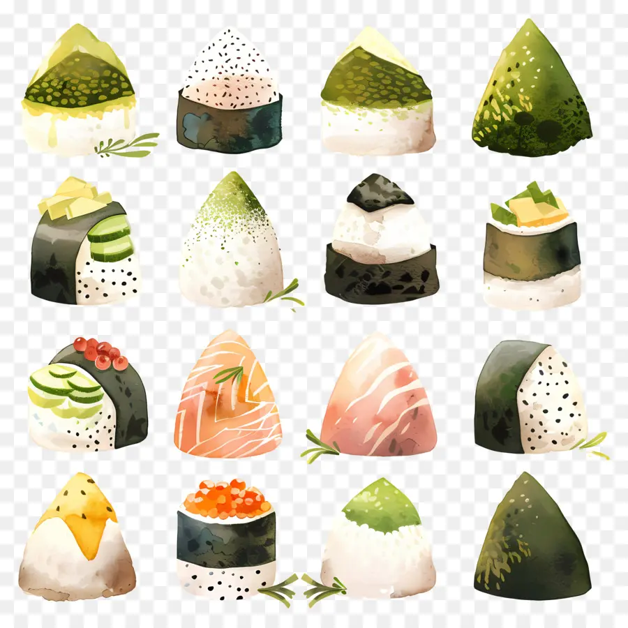 Onigiri，Les Rouleaux De Sushi PNG