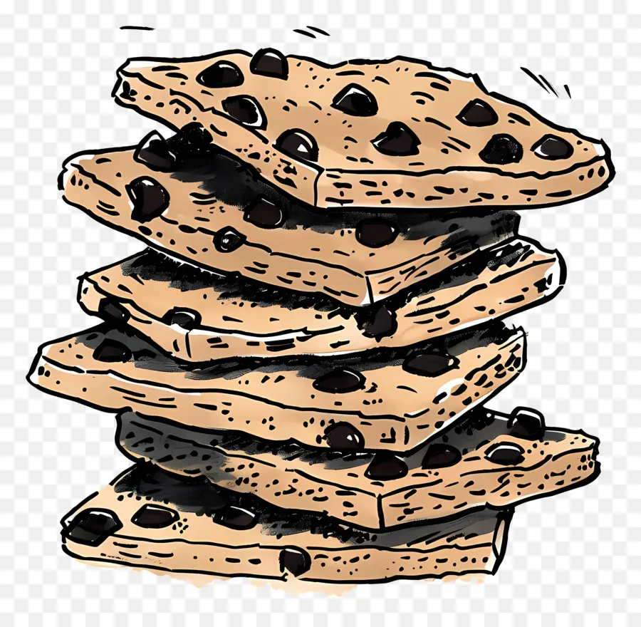 Pile De Cookies，Cookies Aux Pépites De Chocolat PNG