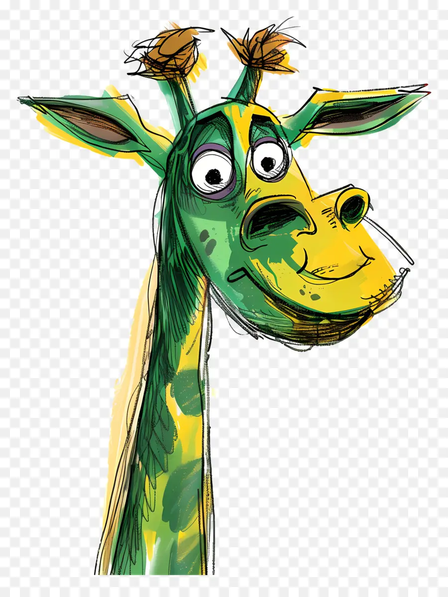 Dessin Animé Girafe，De Longs Cils PNG