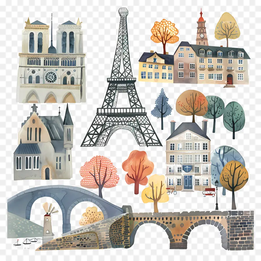 Paris，Peinture De Paysage Urbain PNG