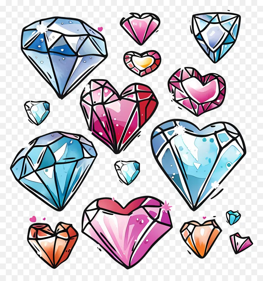 Diamants，Diamants En Forme De Cœur PNG