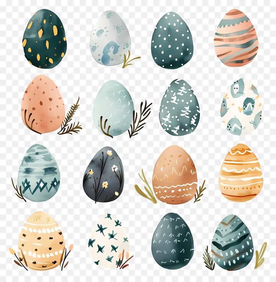 Oeufs De Pâques，Aquarelle PNG