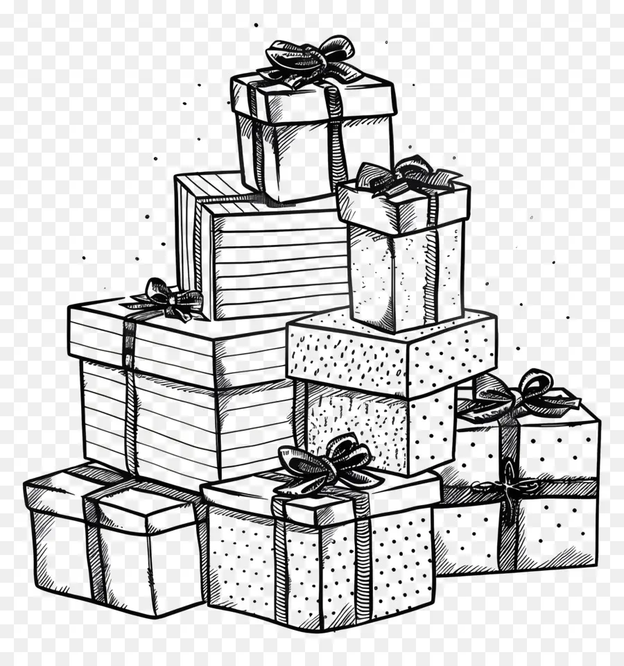 Pile De Cadeaux，Cadeaux PNG