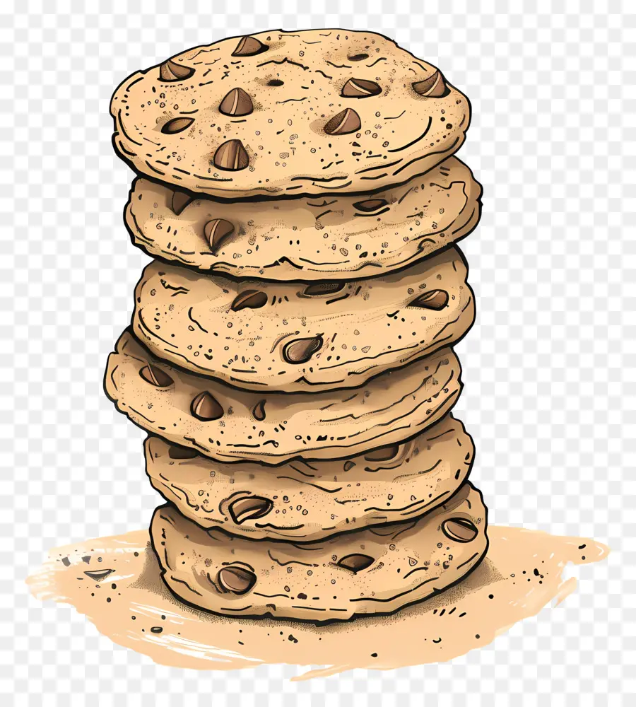 Pile De Cookies，Cookies Aux Pépites De Chocolat PNG