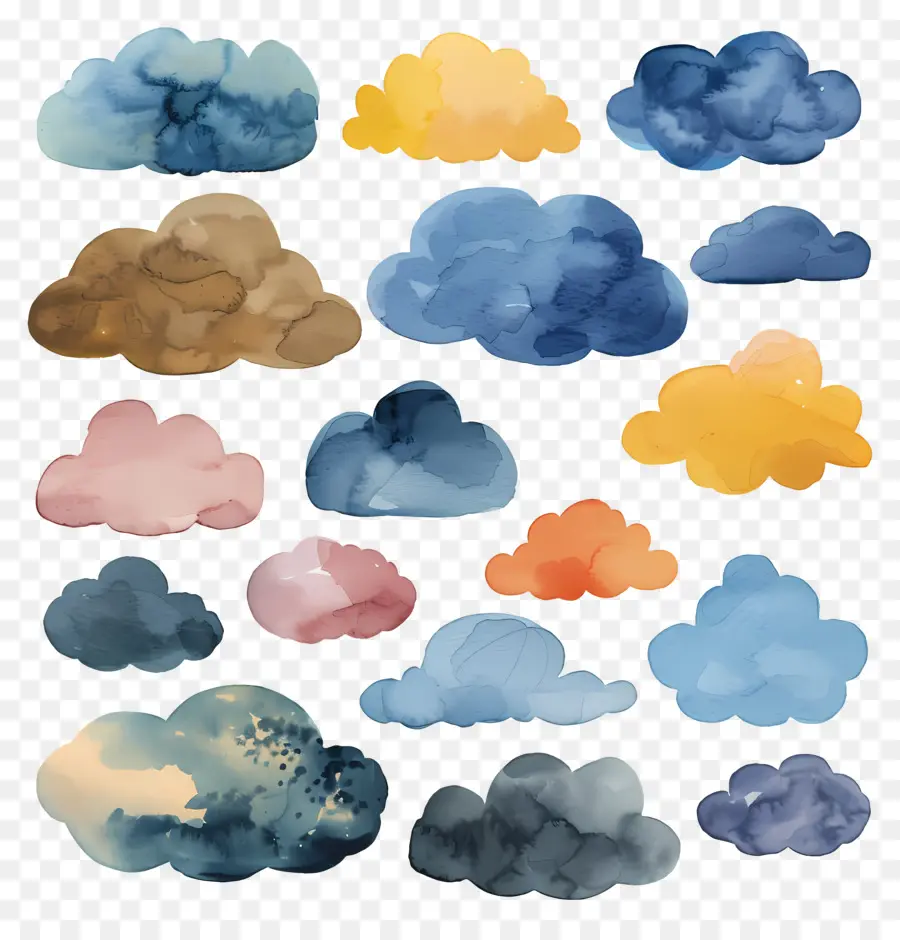 Nuage，Aquarelle PNG