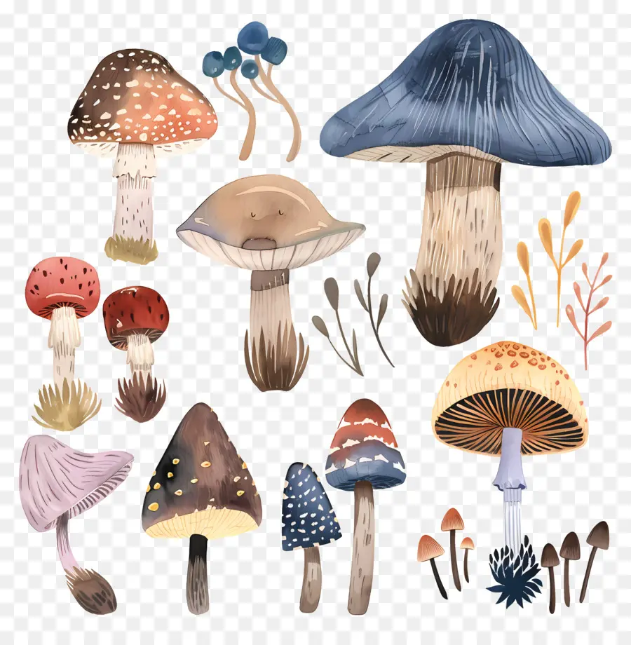 Champignons，Aquarelles PNG