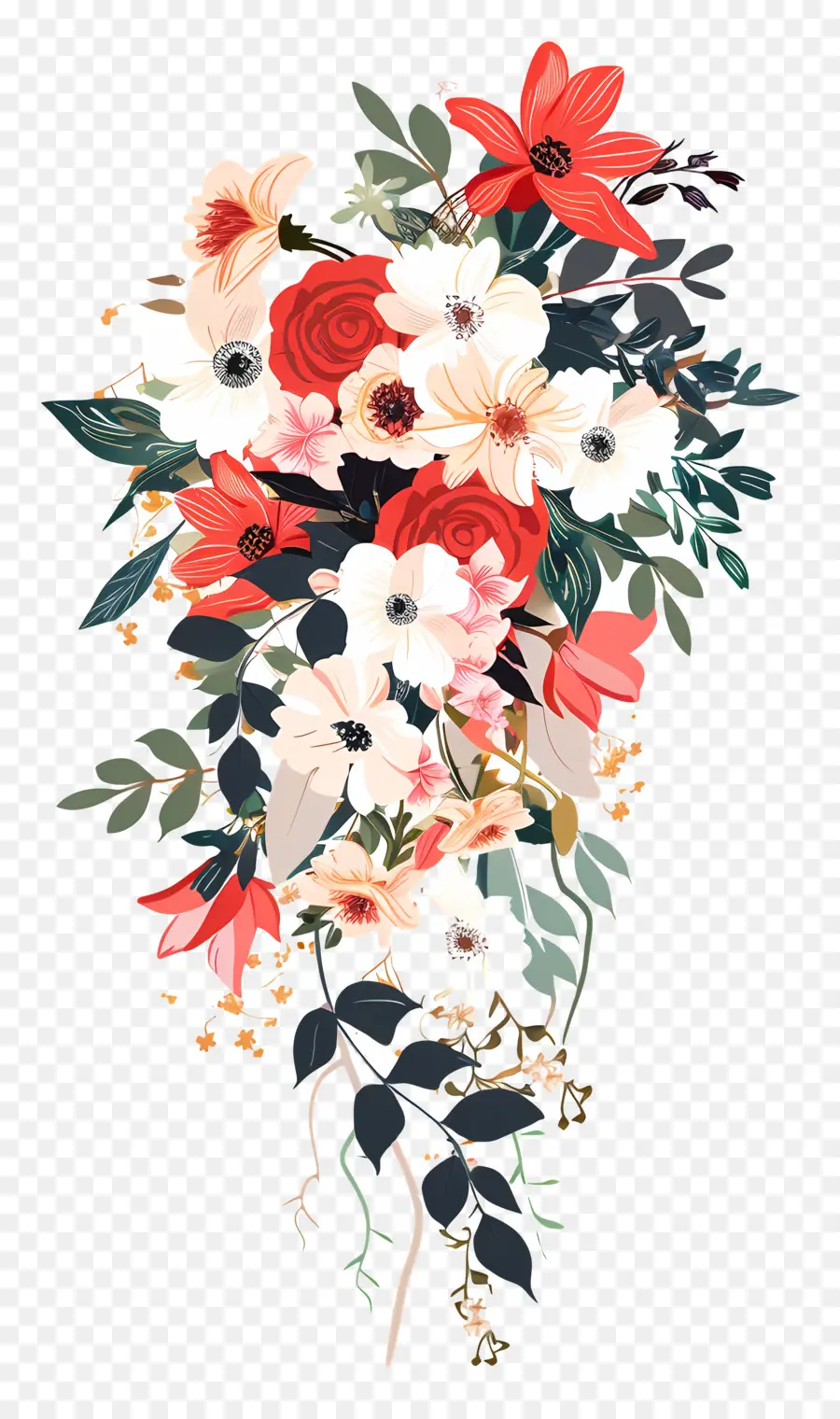 Bouquet De Mariée En Cascade，Bouquet PNG