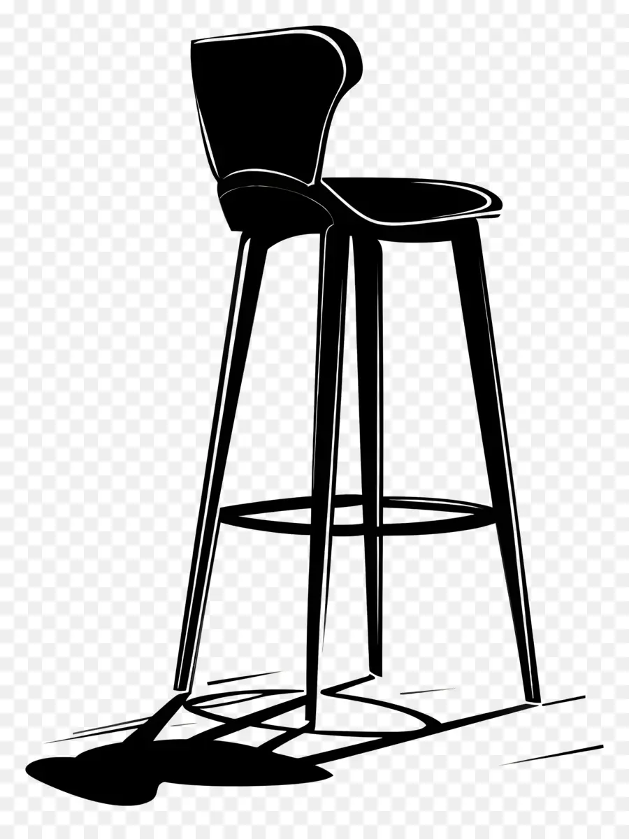 Chaise De Bar，Tabouret En Bois Noir PNG