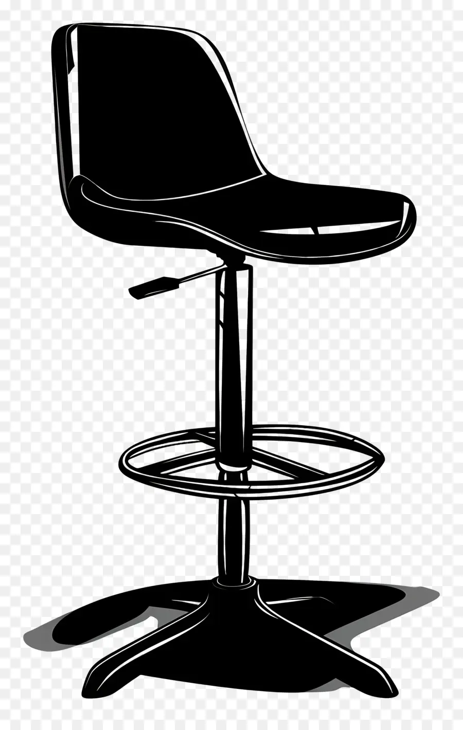 Chaise De Bar，Tabouret Noir PNG