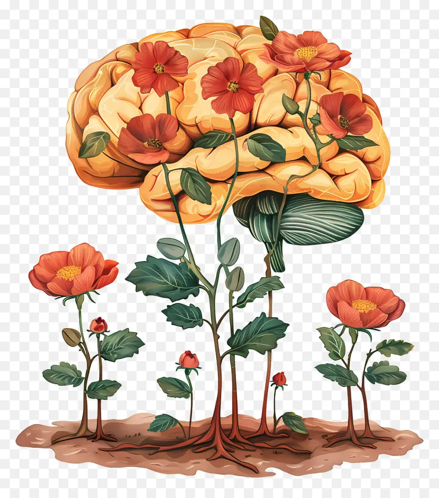 Cerveau Floral，Le Cerveau Humain PNG