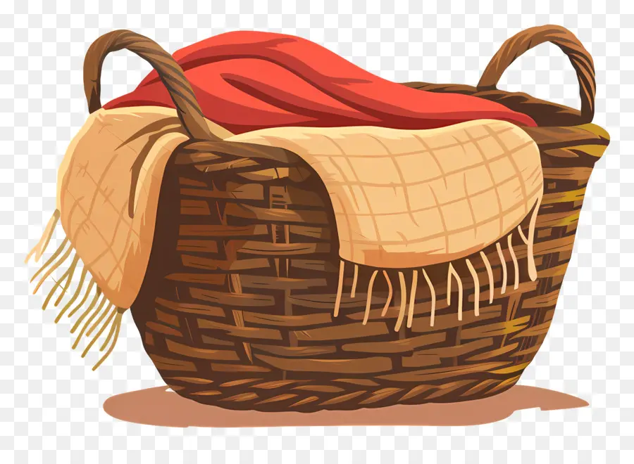 Panier Avec Couverture，Panier Tissé PNG