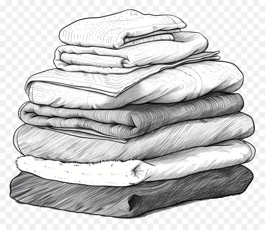 Pile De Serviettes，Serviettes Blanches PNG