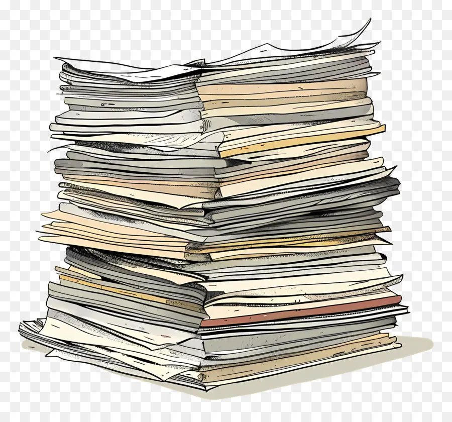 Pile De Papiers，Les Documents Papier PNG