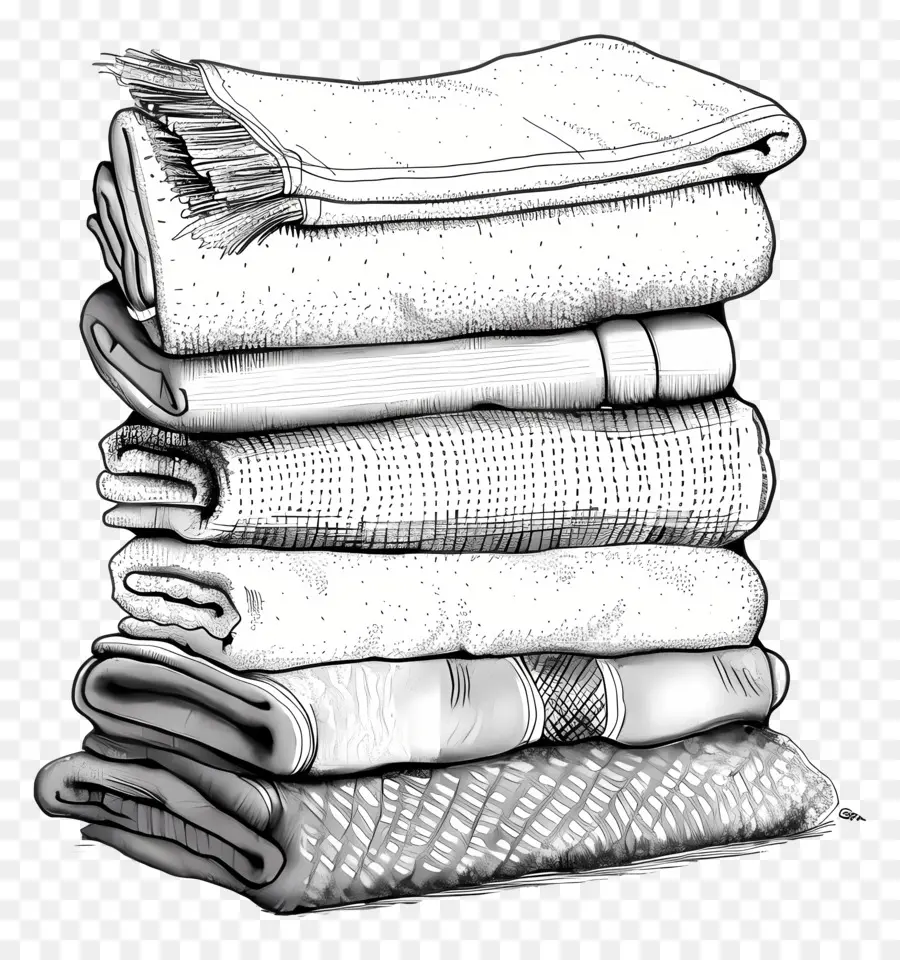 Pile De Serviettes，Serviettes Blanches PNG