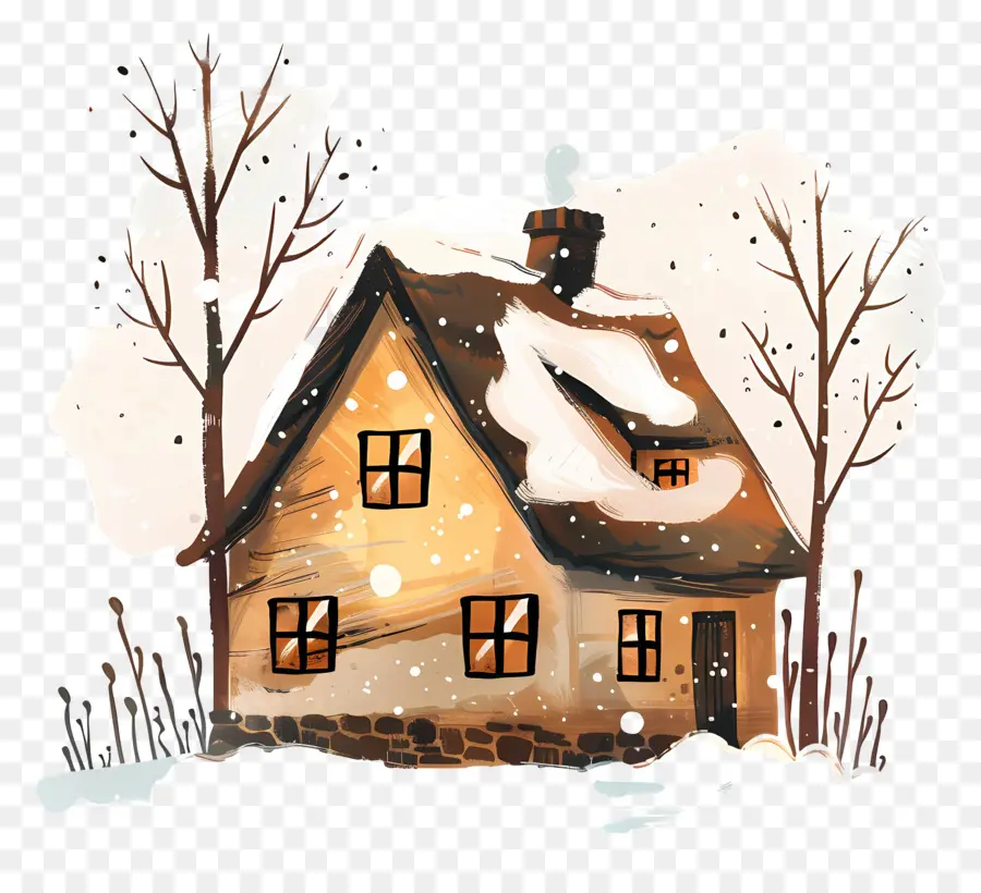 La Neige De L'hiver De La Maison，L'hiver PNG