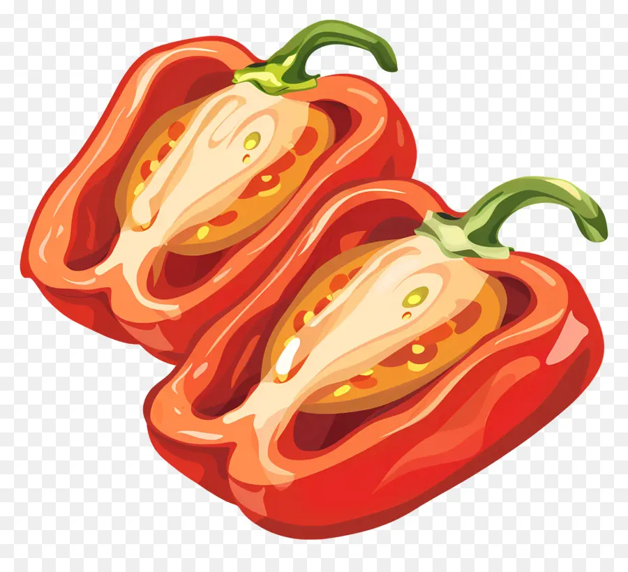 Des Tranches De Poivron，Poivron Rouge PNG