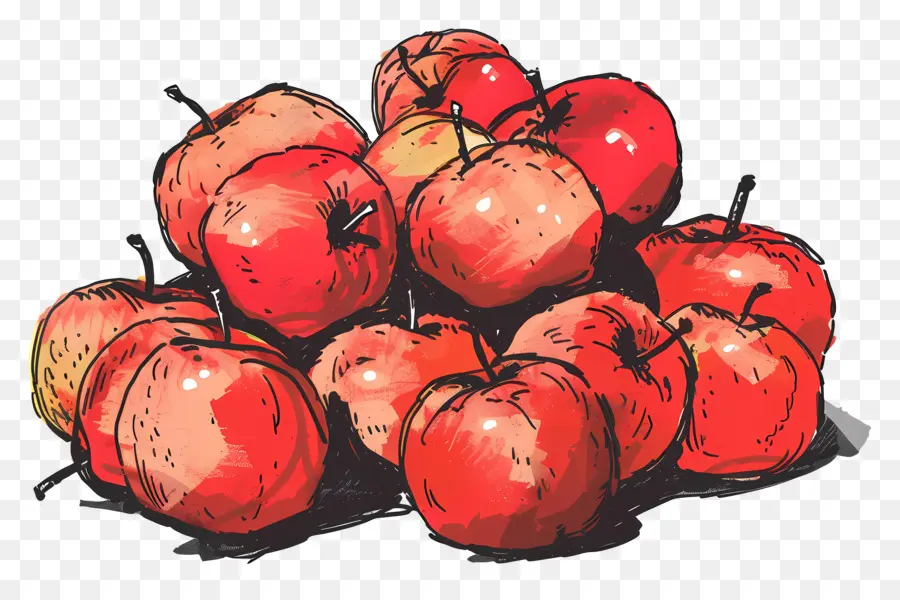 Tas De Pommes，Pommes Rouges PNG