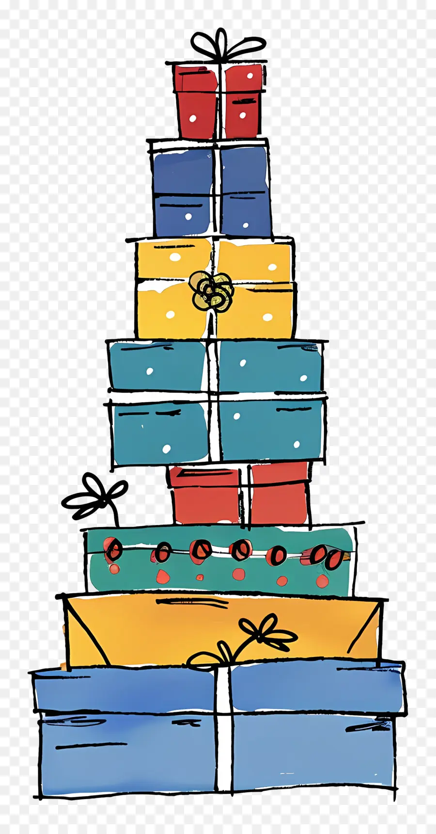 Pile De Cadeaux，Emballage Cadeau PNG