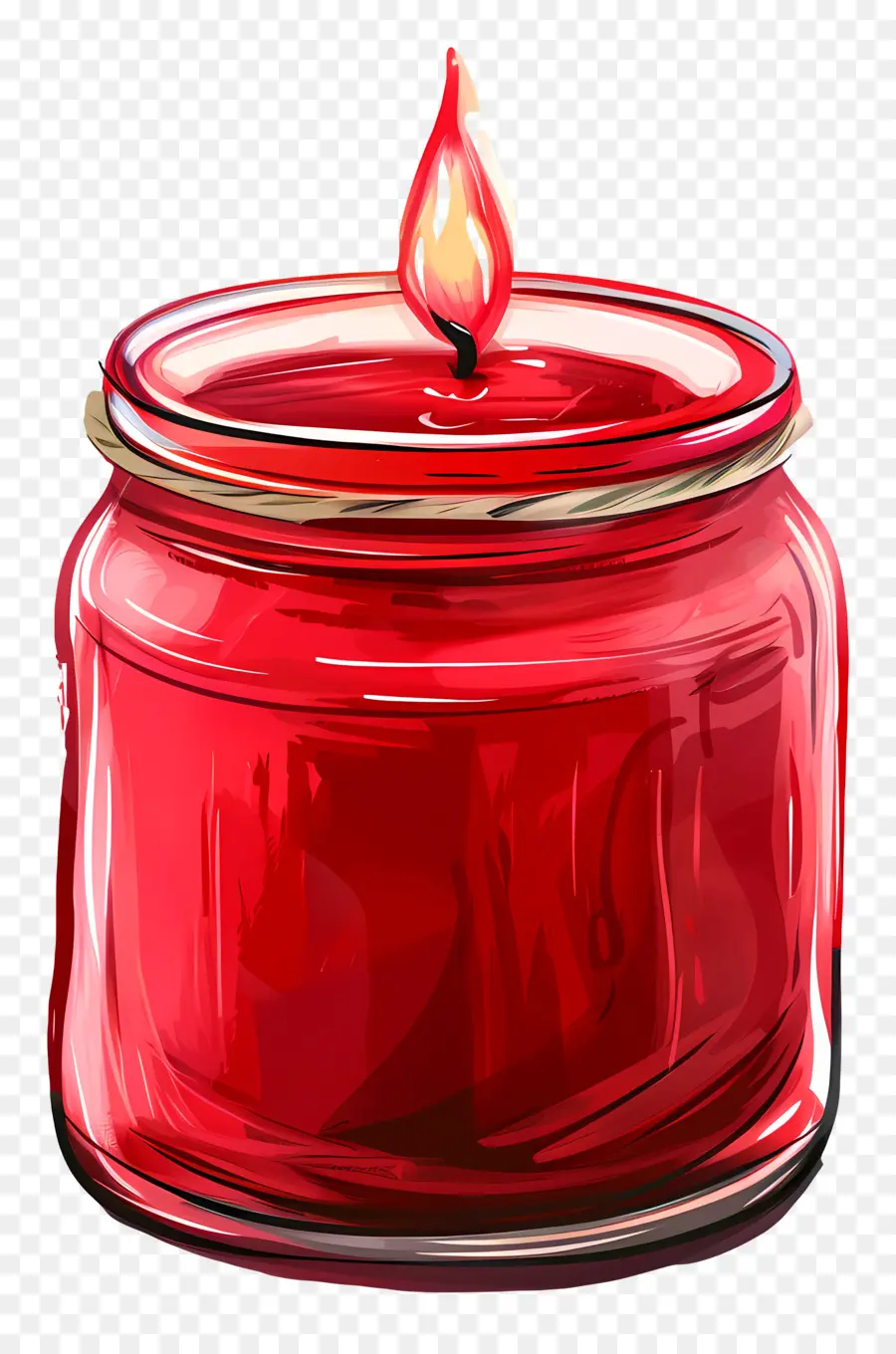 Bougie En Pot，Bougie En Verre Rouge PNG