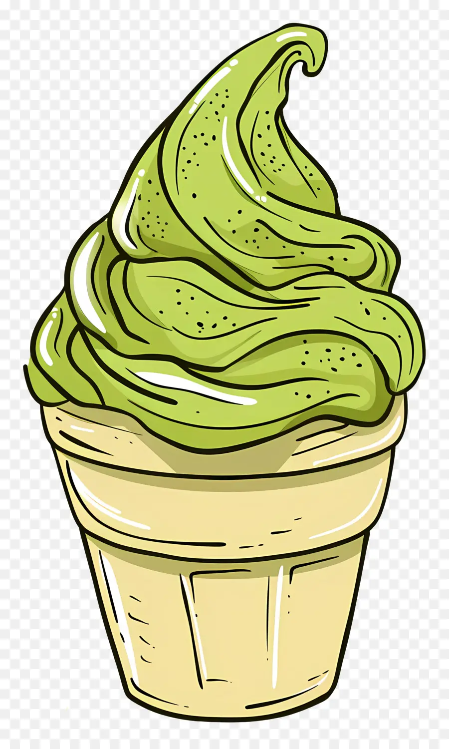 Le Matcha à La Crème Glacée，Cupcake PNG