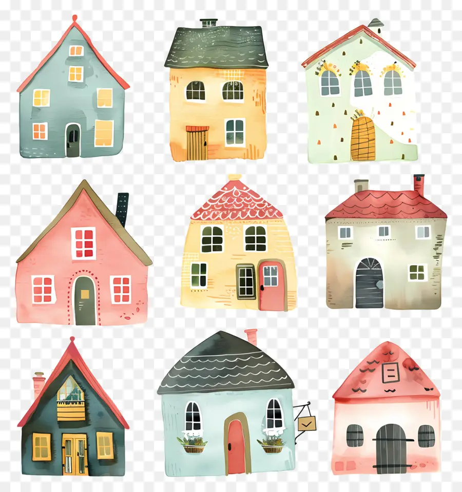 Maison，Maisons Aquarelles PNG