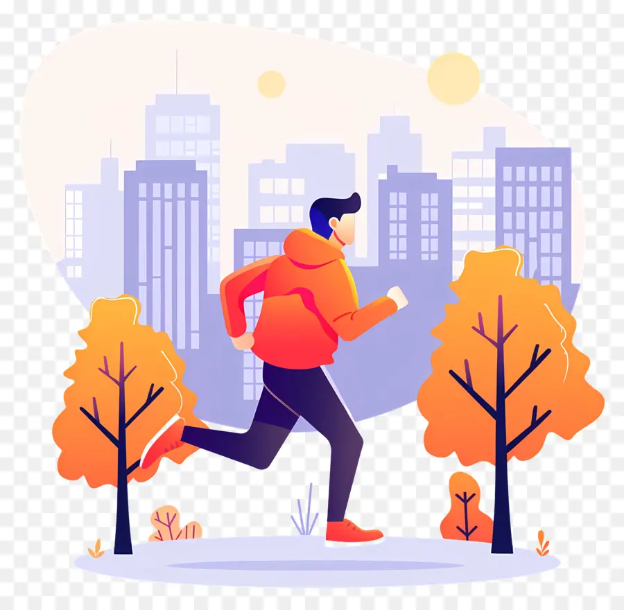 Jogger Dans Le Parc，Automne PNG