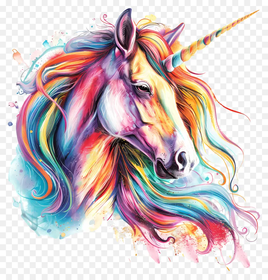 Licorne，Peinture à L'aquarelle PNG