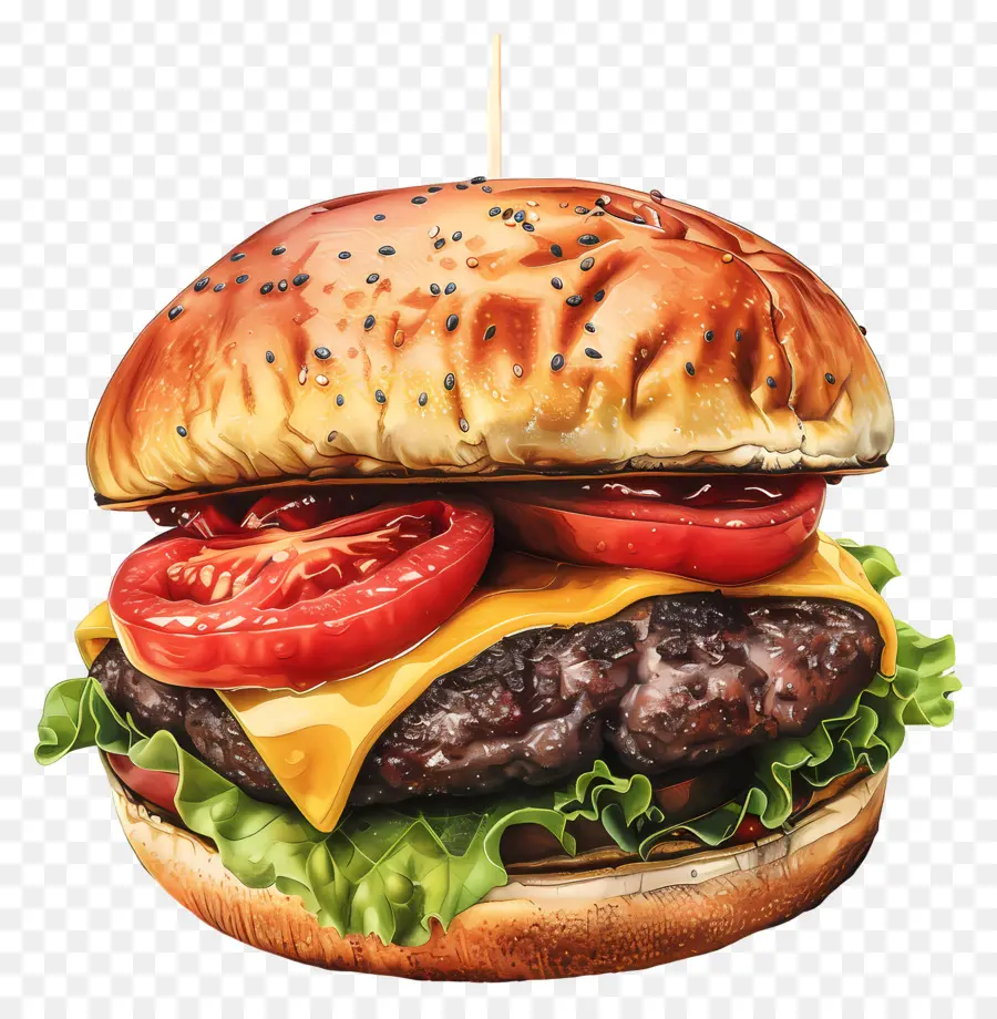 Cheeseburger，Hamburger PNG