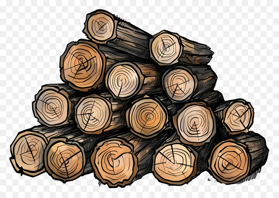 Pile De Journaux，Bûches De Bois PNG