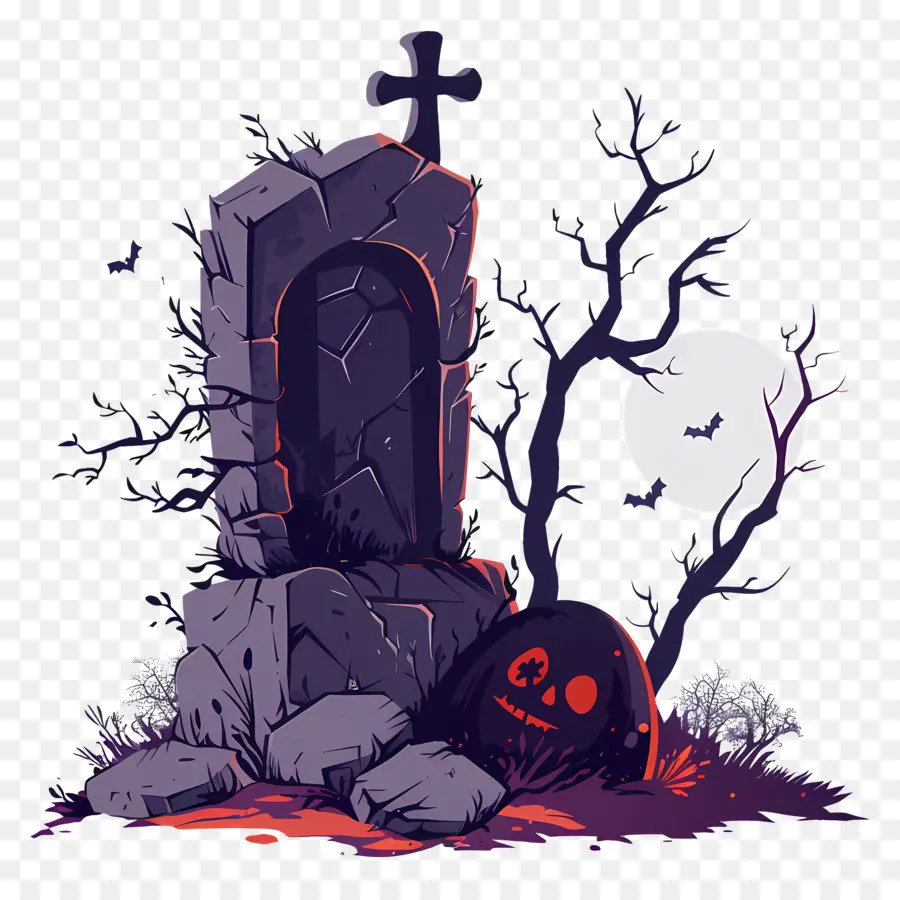 Tombe D'halloween，Cimetière PNG