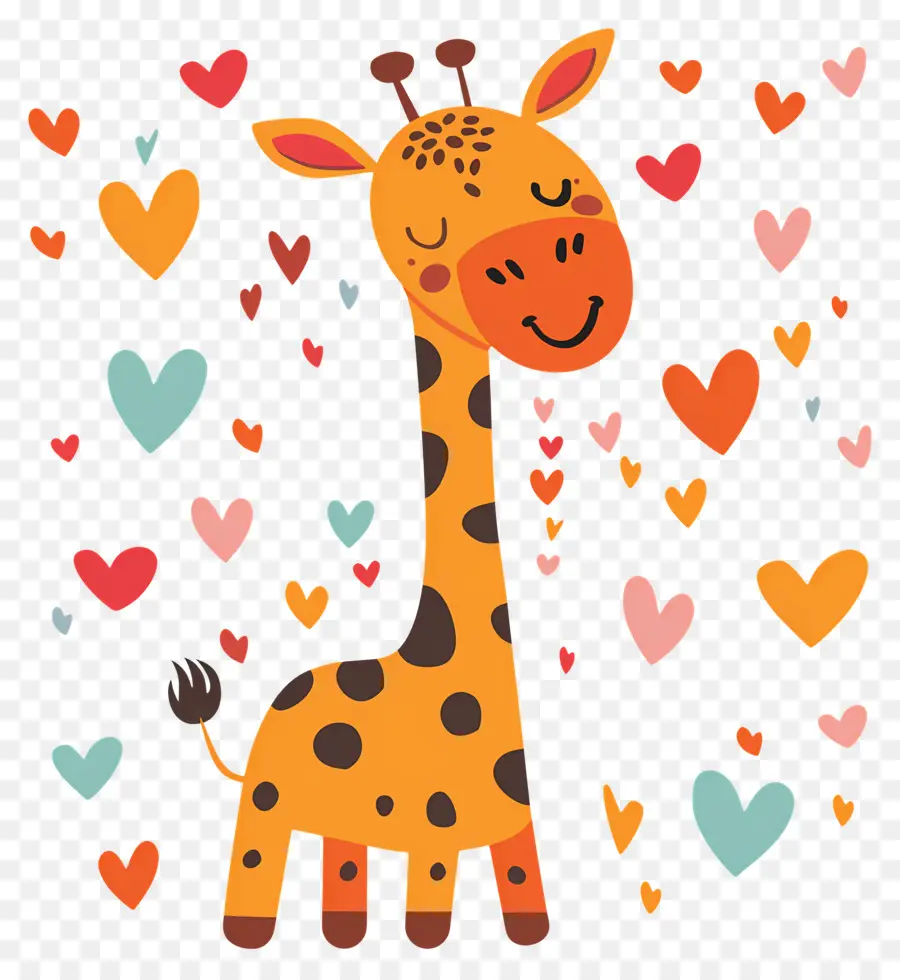 Girafe，Coeurs PNG